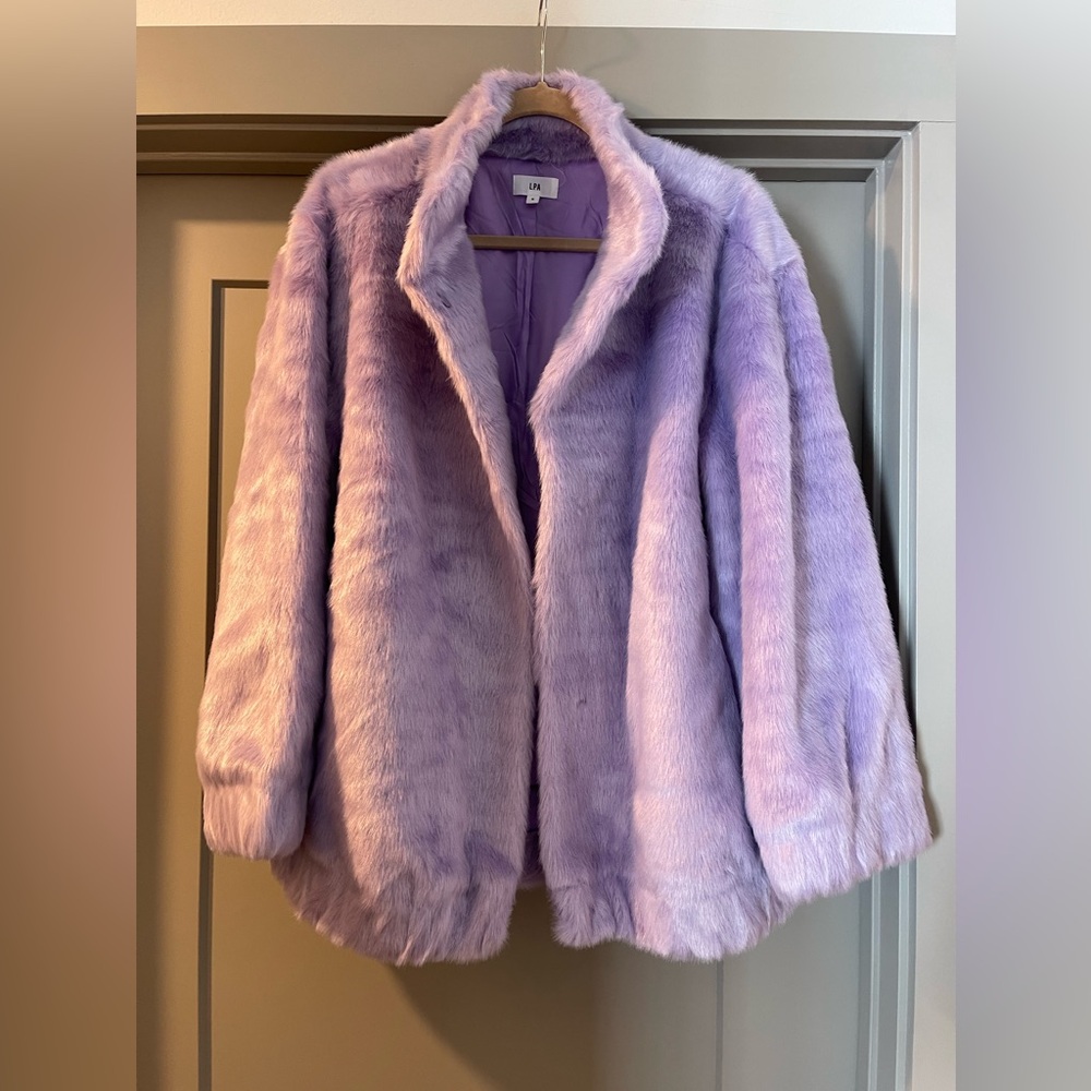 LPA Purple/Lavender Plush Oversized Coat
